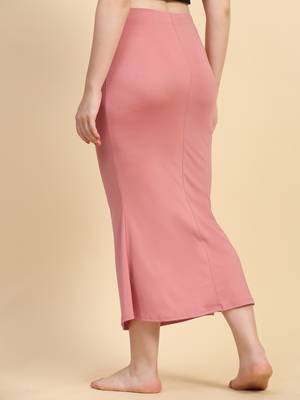 Trendmalls Peach Lycra Spandex Saree Shapewear Skirt Petticoat for Women 2