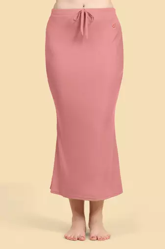 Trendmalls Peach Lycra Spandex Saree Shapewear Skirt Petticoat for Women