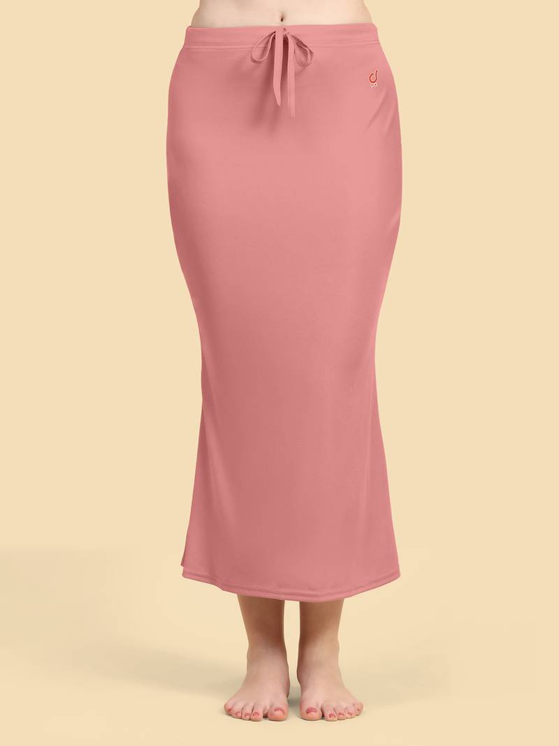 Peach Lycra Spandex Saree Shapewear Skirt Petticoat for Women