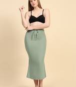 Green Lycra Spandex Saree Shapewear Skirt Petticoat for Women
