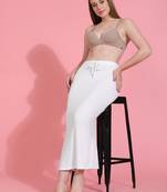 White Plain Cotton Soft Saree Shape wear Petticoat for Women