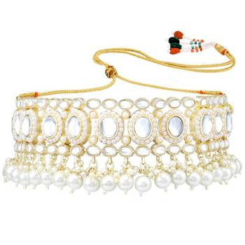 Gold Plated Traditional Kundan Choker Necklace Chandbali Earring & Maang Tikka Ethnic Jewellery Set Gift 4