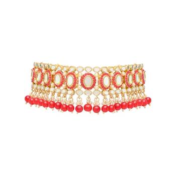 Gold Plated Traditional Kundan & Pearl Choker Necklace Chandbali Earring & Maang Tikka Ethnic Jewellery Set 3