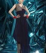 Navy Blue Pure Georgette Stitched Kurti