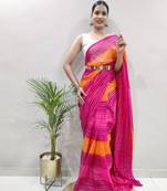 Rani Colour Heavy Georgette Fabric Zare Saree WITH UN-STITCHED BLOUSE