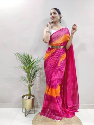 Rani Colour Heavy Georgette Fabric Zare Saree WITH UN-STITCHED BLOUSE 2