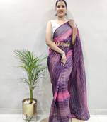 Jambli Colour Heavy Georgette Fabric Zare Saree WITH UN-STITCHED BLOUSE