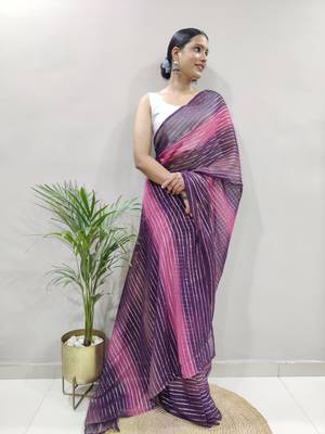 Jambli Colour Heavy Georgette Fabric Zare Saree WITH UN-STITCHED BLOUSE 5