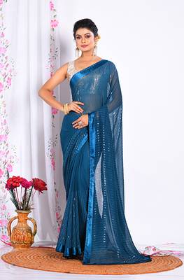 HEAVY EMBODIERY SAREE 1