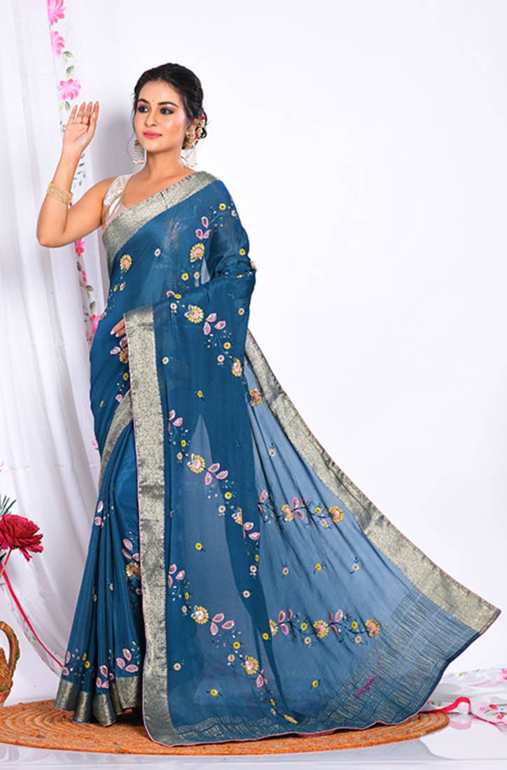 HEAVY EMBODIERY SAREE