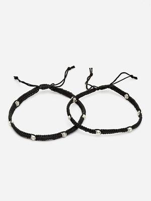 Sasha sterling silver moti with black thread anklet for women/girls - pack of 2 4