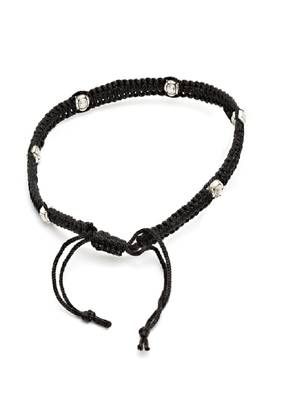 Sasha sterling silver moti with black thread anklet for women/girls 2