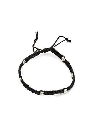 Sasha sterling silver moti with black thread anklet for women/girls 4