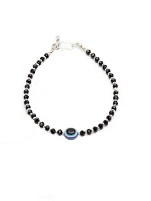 Sasha black and blue evil eye with black moti anklet for women/girls 2