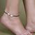 Sasha black moti thread anklet with white sea shell for women/girls