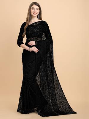 Black Rasal Net Saree  1