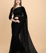 Black Rasal Net Saree 
