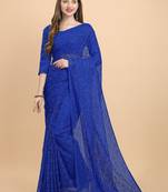 Royal Blue Rasal Net Saree 