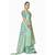 Turquoise floral print chiffon party wear saree with blouse