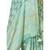Turquoise floral print chiffon party wear saree with blouse