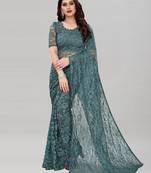 Grey Rasal Net Saree 