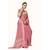 Pink abstract print georgette party wear saree with blouse
