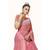 Pink abstract print georgette party wear saree with blouse