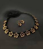 Golden Flower Necklace Set