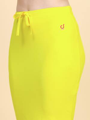 Trendmalls Yellow Lycra Spandex Saree Shapewear Skirt Petticoat for Women 5