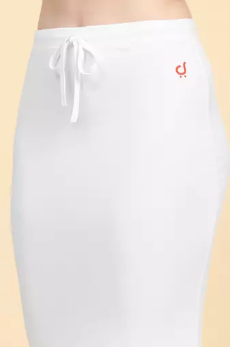 Trendmalls White Plain Cotton Soft Saree Shape wear Petticoat for Women