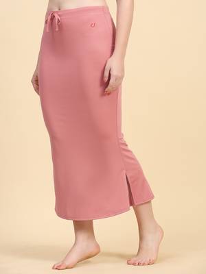 Trendmalls Peach Lycra Spandex Saree Shapewear Skirt Petticoat for Women 6