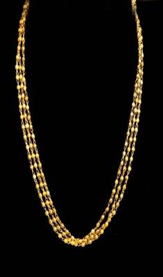 Gold Look Three Line Necklace 1