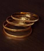 Two Pairs of Gold Plated Glossy Bangles for Women