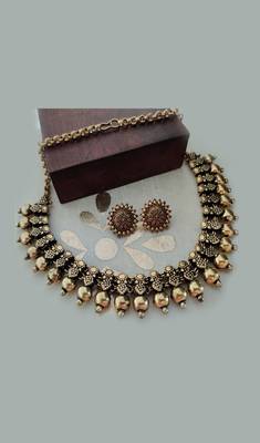 Golden Kolhapuri Necklace Set 1