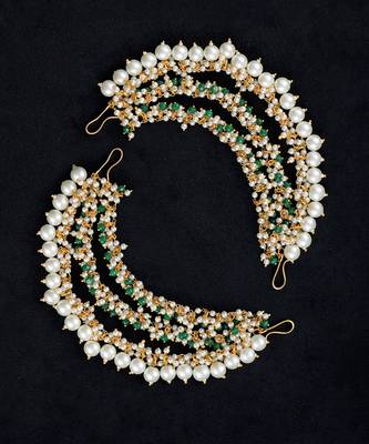 Green gold finish earchain 2