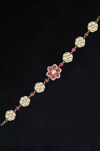 Red gold finsh kundan sheeshphool