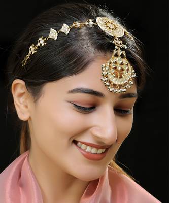 Gold finish kundan sheeshphool 1