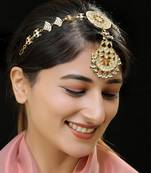 Gold finish kundan sheeshphool