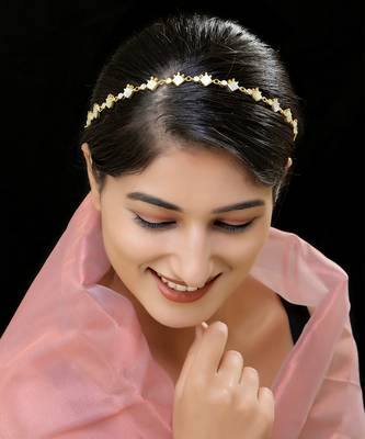 White gold finish mother of pearls sheeshphool 1