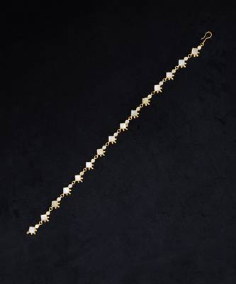 White gold finish mother of pearls sheeshphool 2