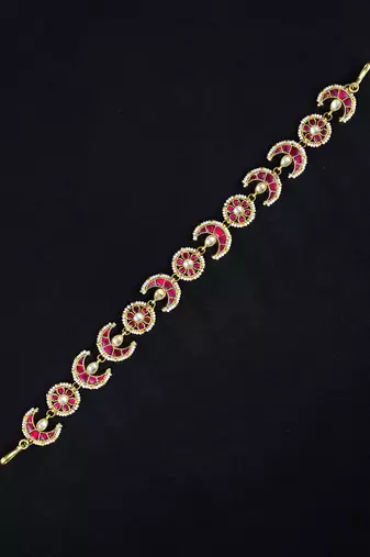 Red gold finsh kundan sheeshphool