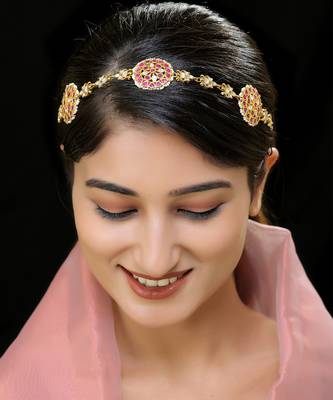 Red gold finsh kundan polki sheeshphool 1