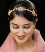 Red gold finsh kundan polki sheeshphool