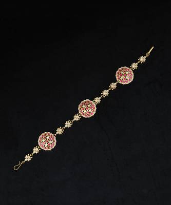 Red gold finsh kundan polki sheeshphool 2