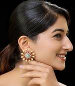 Multi gold finish kundan studs