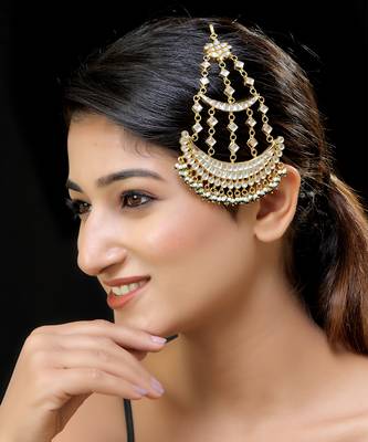 Gold finish kundan side passa 1