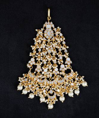 Gold finish kundan mother of pearls side passa 2