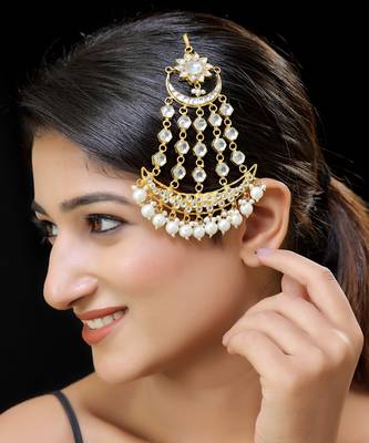 Gold finish kundan side passa 1