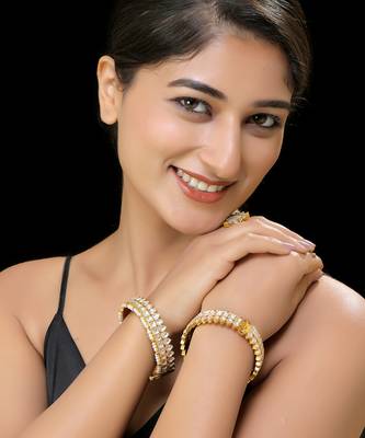 Gold gold finish kundan bangles 1