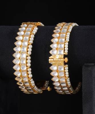 Gold gold finish kundan bangles 2